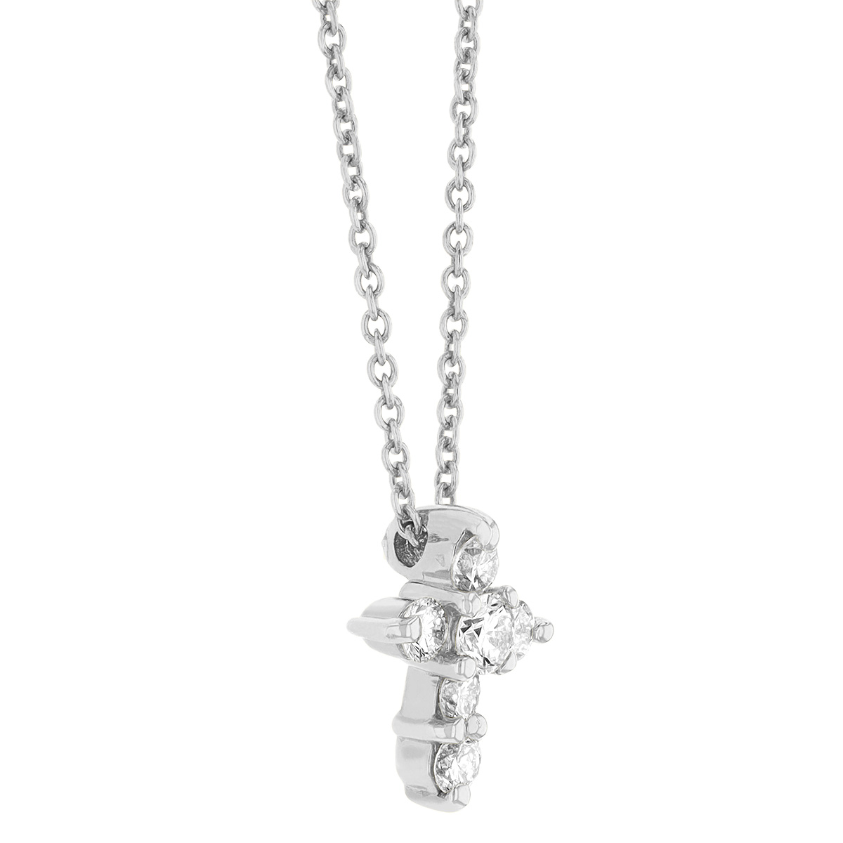 Roberto Coin Tiny Treasures 18K Gold & Diamond Cross Necklace, 18