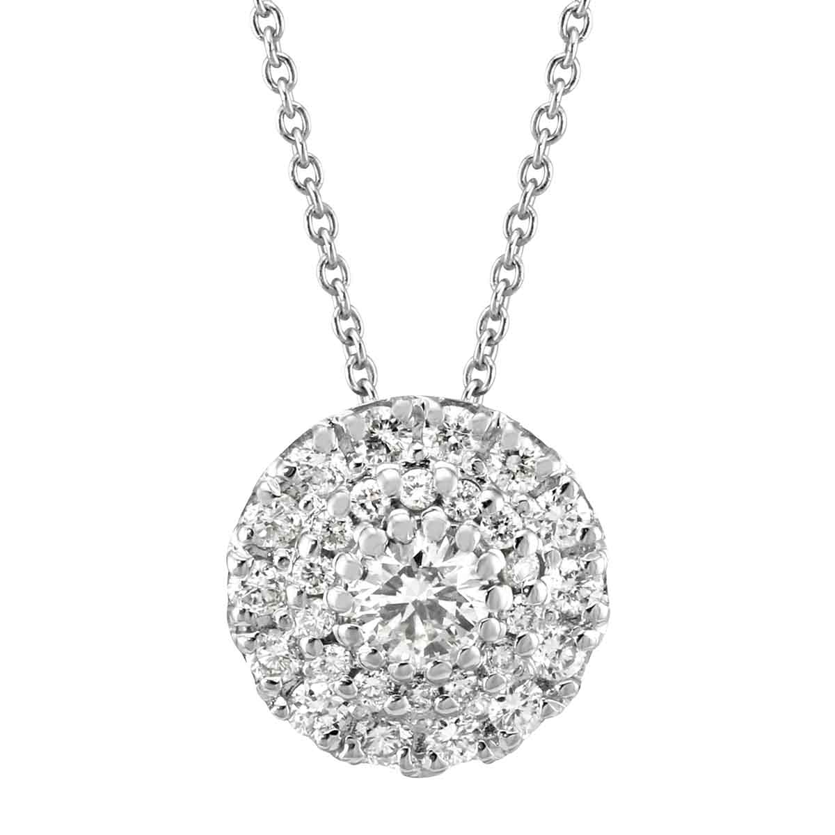 Roberto Coin 18K White Gold Diamond Disc Necklace