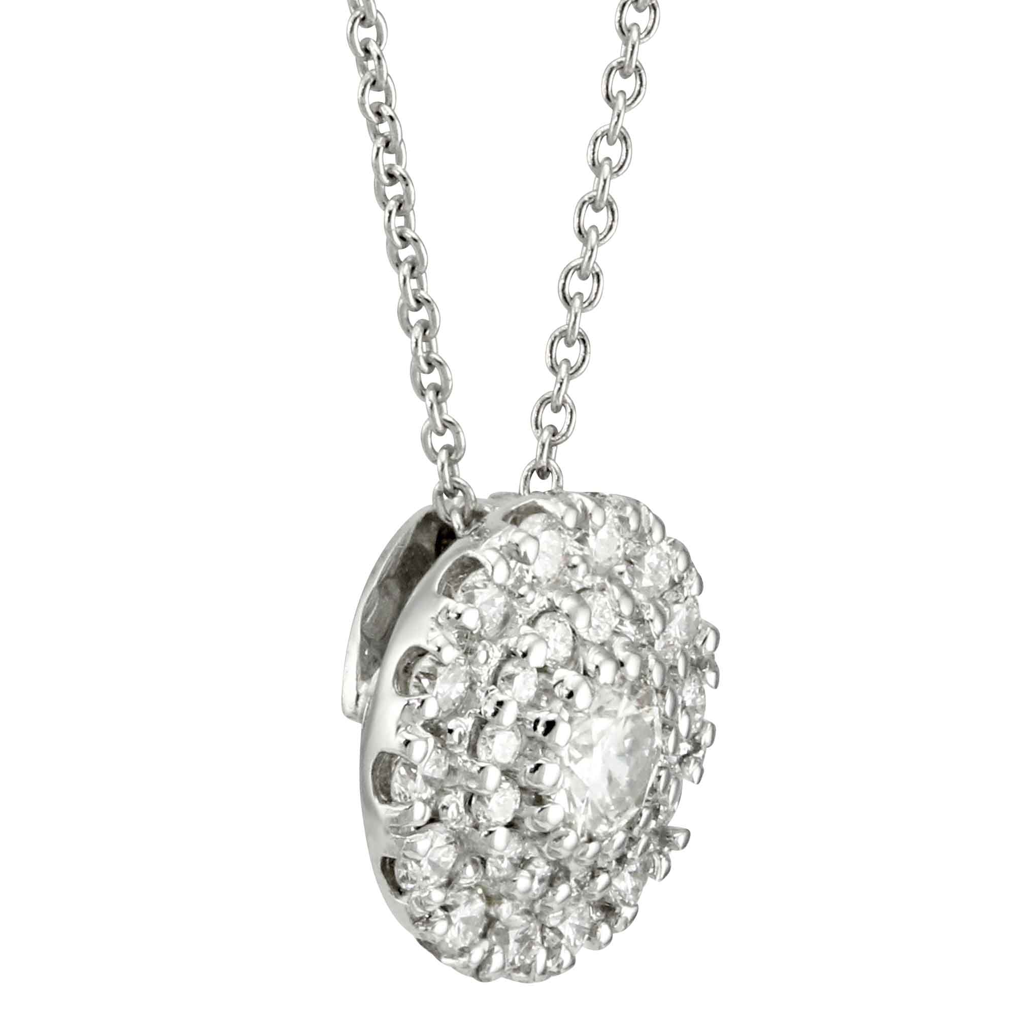 Roberto Coin 18K White Gold Diamond Disc Necklace