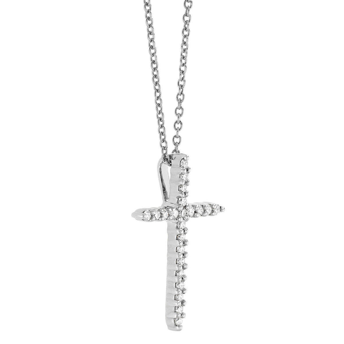Roberto Coin Tiny Treasures Diamond Cross Pendant in 18K Gold, 18