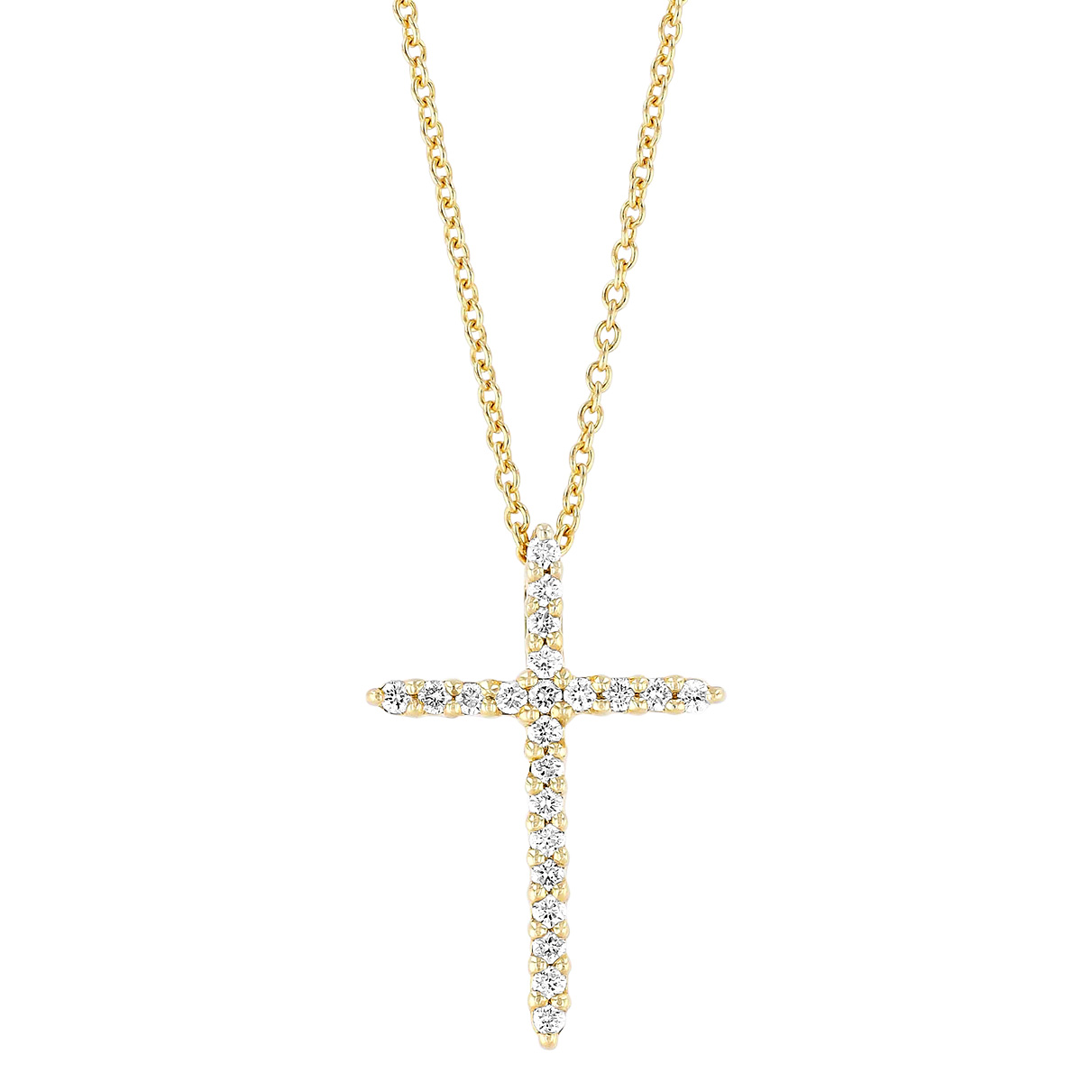 Roberto Coin Tiny Treasures Diamond Cross Pendant in 18K Gold, 18