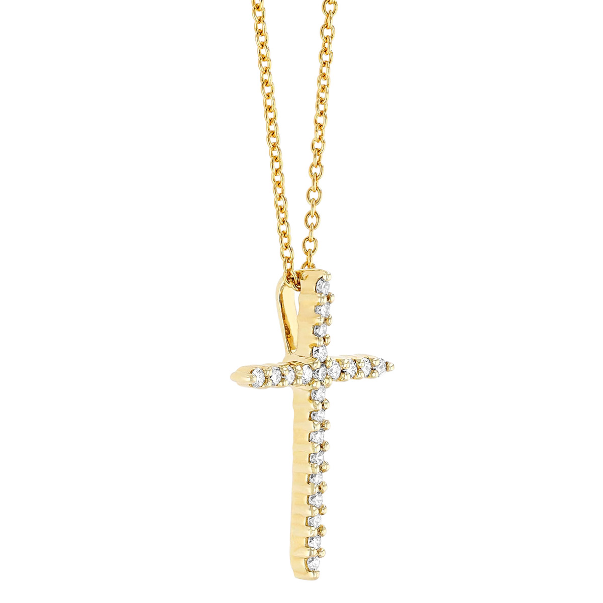 Roberto Coin Tiny Treasures Diamond Cross Pendant in 18K Gold, 18