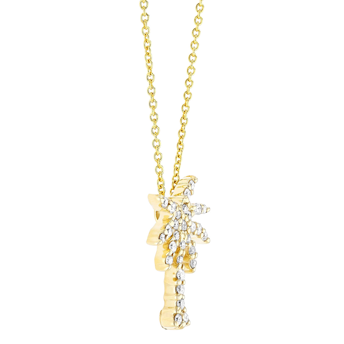 Roberto Coin Tiny Treasures Diamond Small Palm Tree Pendant in 18K Gold, 18