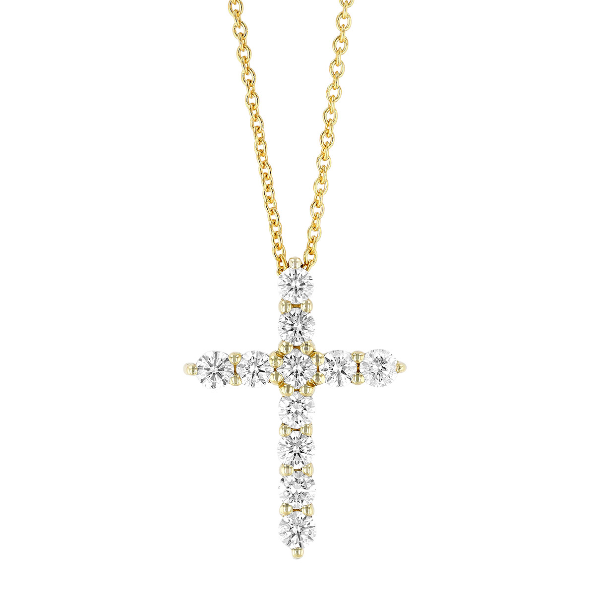 Roberto Coin Diamond Large Cross Pendant in Yellow Gold, 18 ...