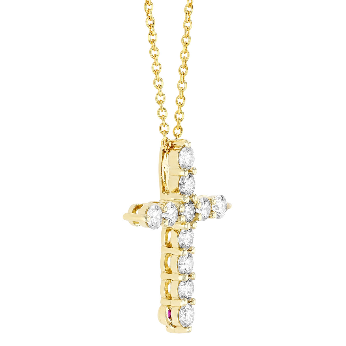 Roberto Coin Diamond Large Cross Pendant in Yellow Gold, 18