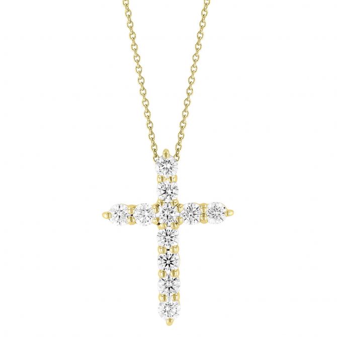 Roberto Coin Yellow Gold Cross Necklace | J.R. Dunn Jewelers