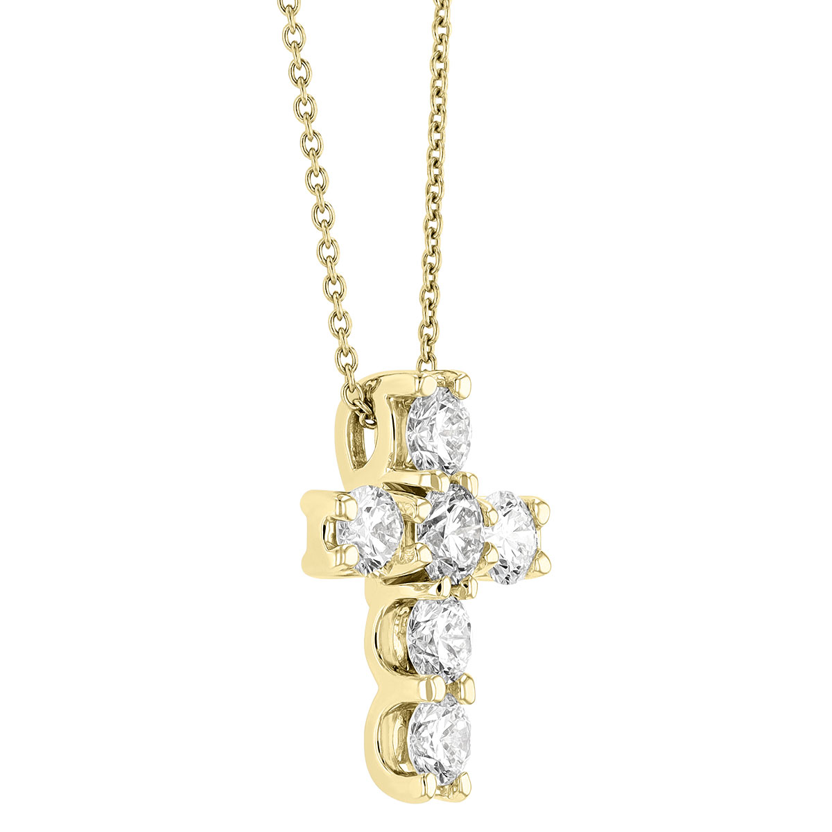 Roberto Coin Diamond Square Set Cross Pendant in Yellow Gold, 18