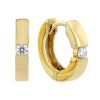Yellow Gold & Diamond Huggie Earrings
