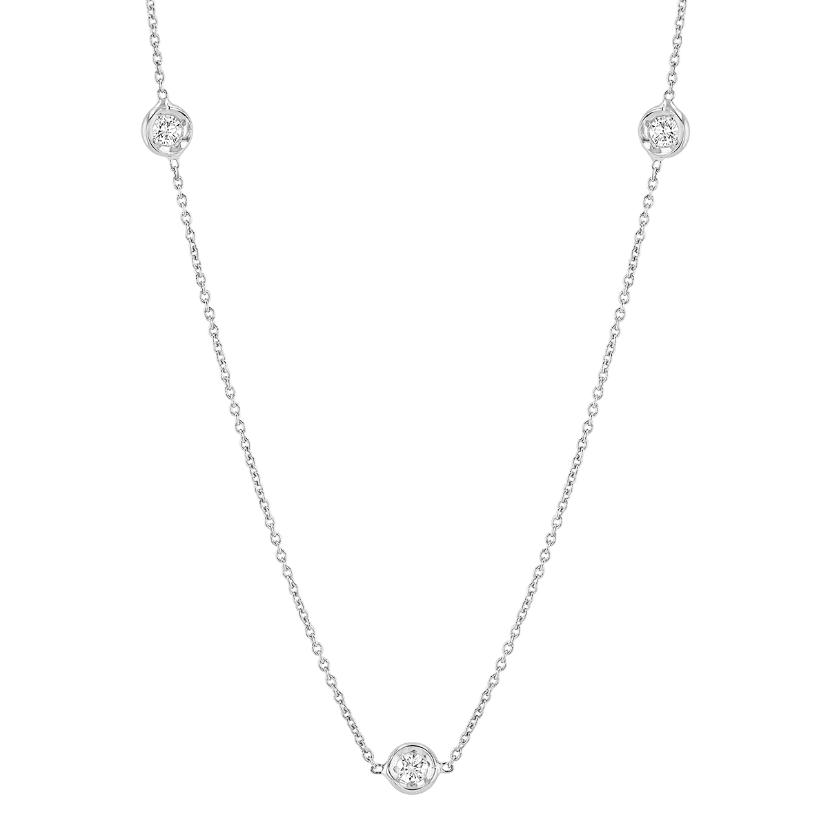 Roberto Coin Diamonds By The Inch 5 Station Necklace in 18K Gold 18