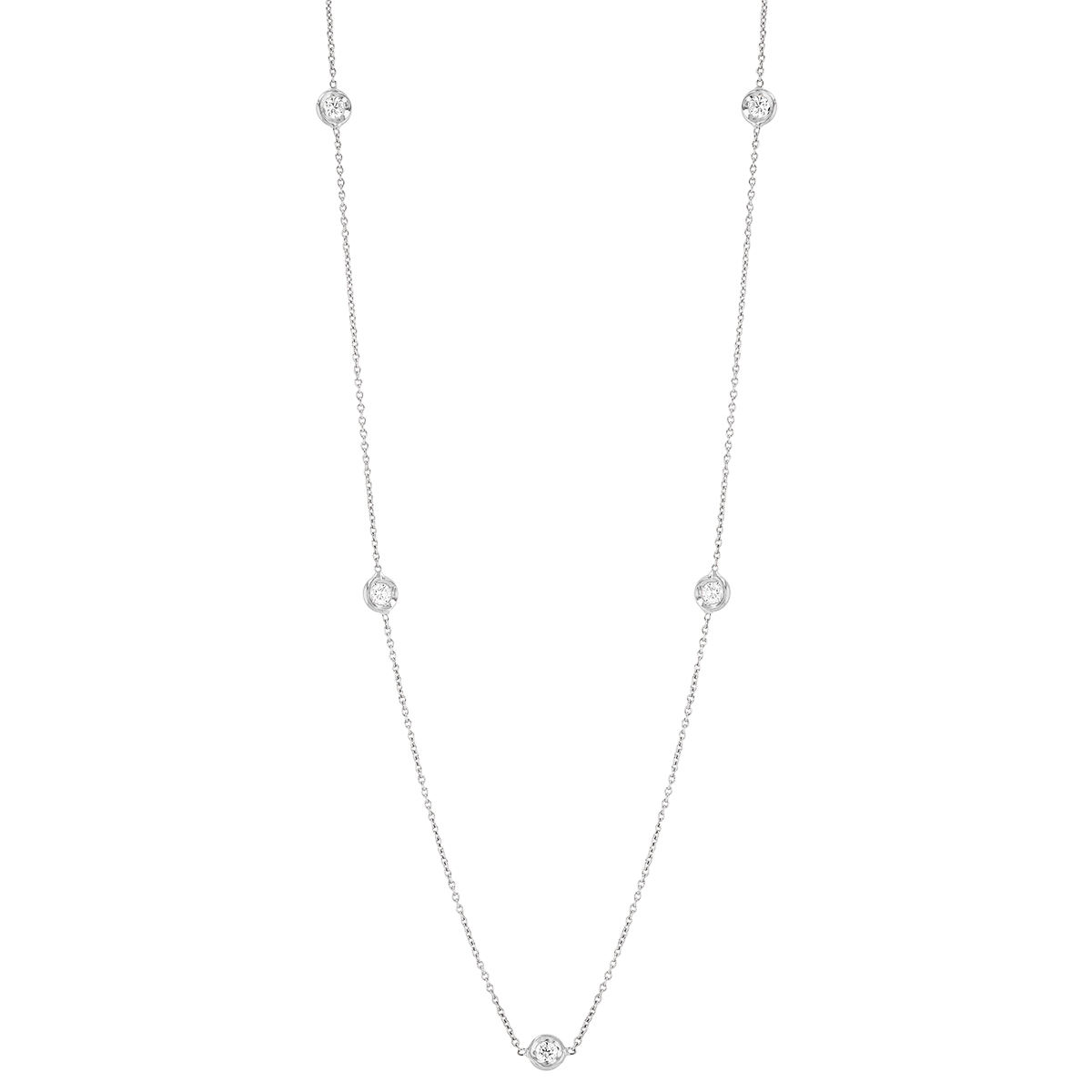Roberto Coin Diamonds By The Inch 5 Station Necklace in 18K Gold 18