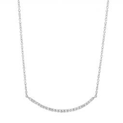 Image for Diamond Curved Bar Necklace in White Gold, 0.12 cttw