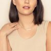 Diamond Pave 3 Row Bar Necklace in Yellow Gold, 17"