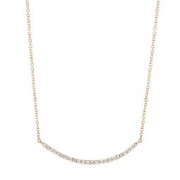 Image for Diamond Curved Bar Necklace in Yellow Gold, 18"