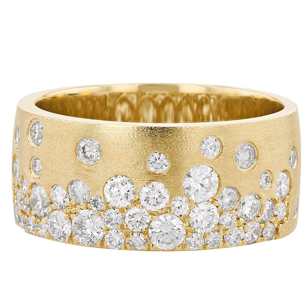 dikte composiet terugbetaling Diamond Scatter Inlay Ring in Matte Yellow Gold | Borsheims