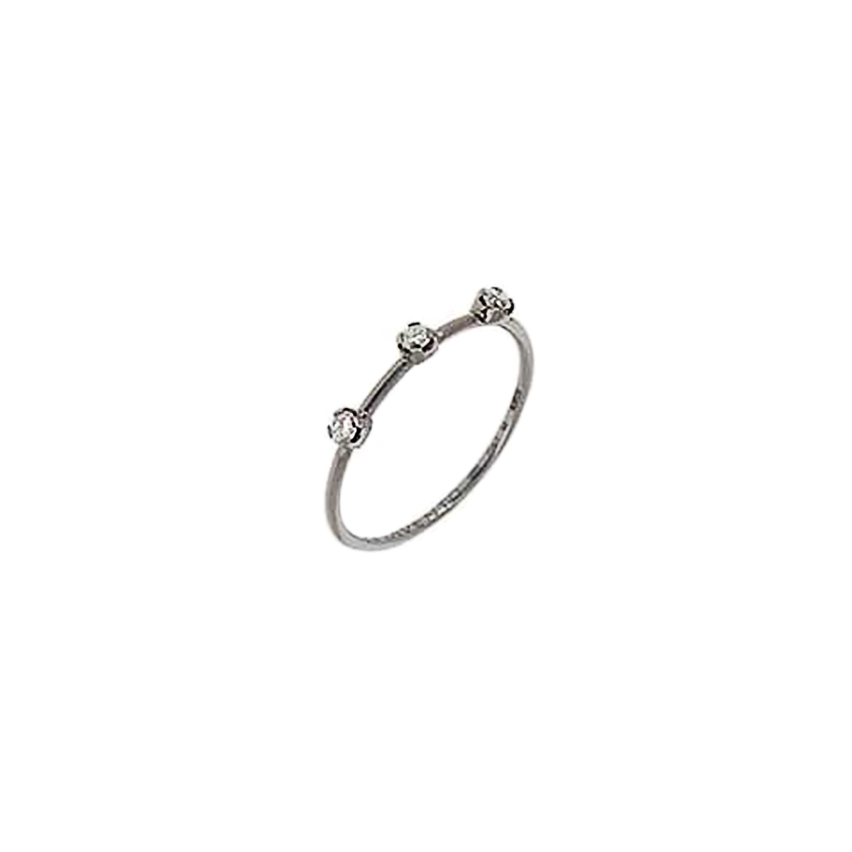 Pesavento Ruthenium Plated Sterling Silver Triple Round Diamond Ring