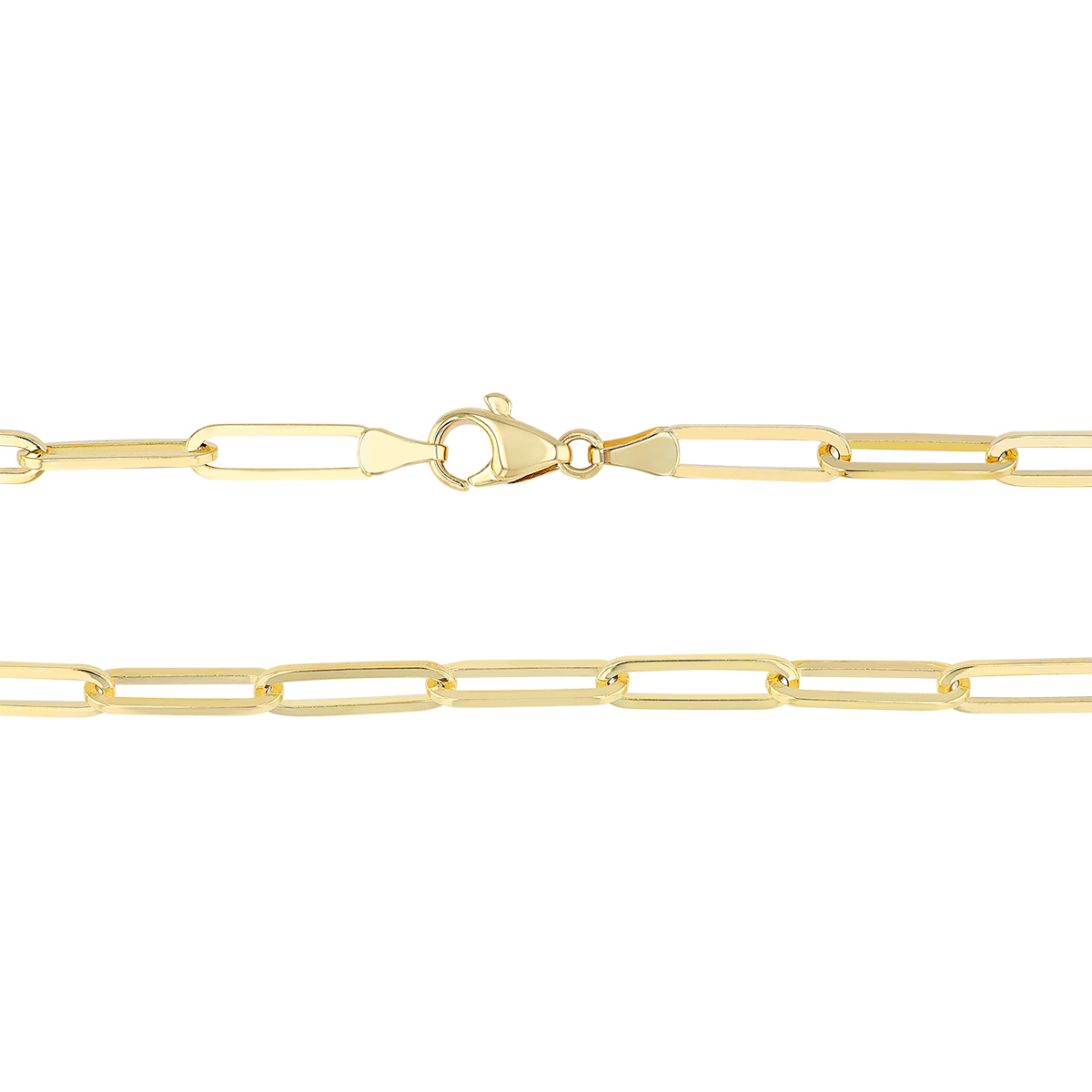 Yellow Gold Large Paperclip Link Chain, 18
