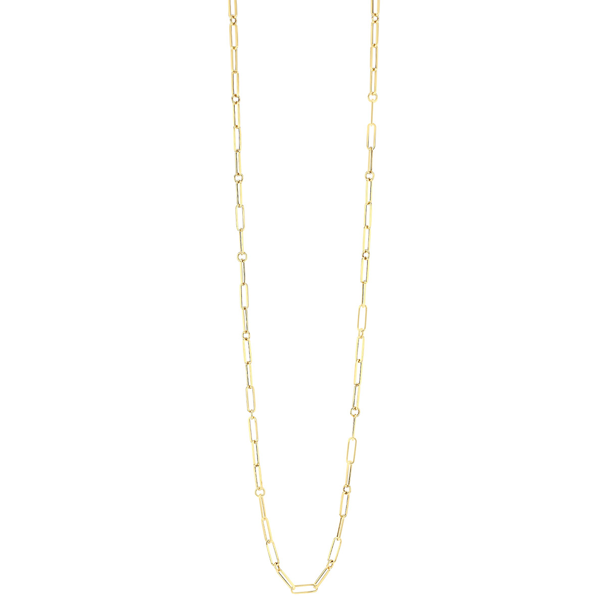 Roberto Coin Oro Classic Yellow Gold Fine Paperclip & Round Link Chain, 34