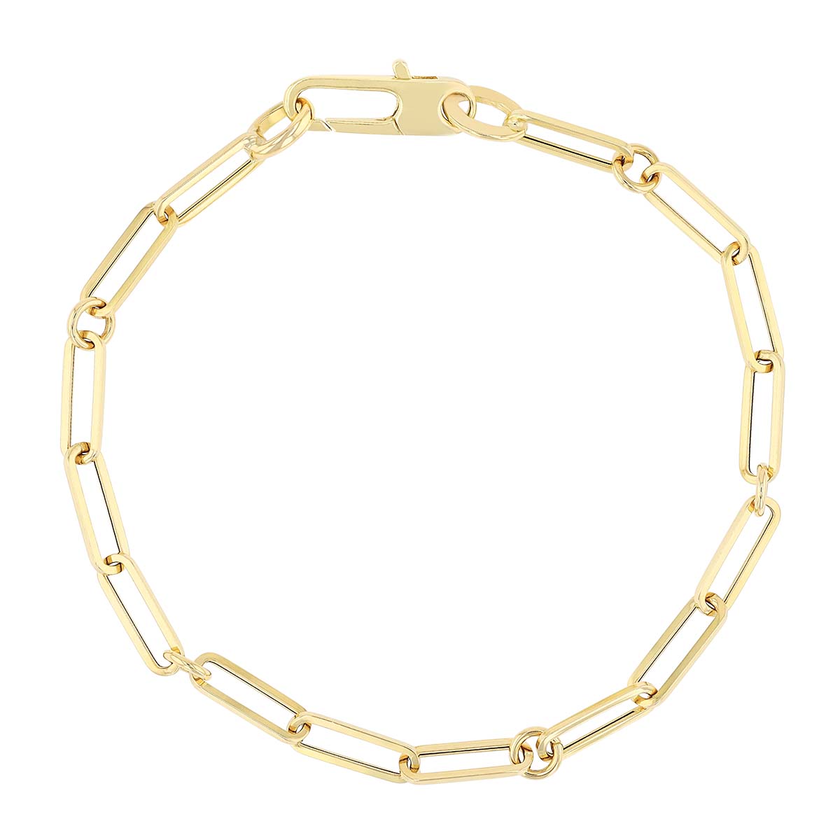 Roberto Coin Yellow Gold Paperclip Chain Bracelet, 7