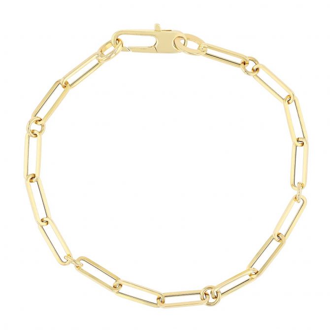 Roberto Coin Yellow Gold Paperclip Chain Bracelet