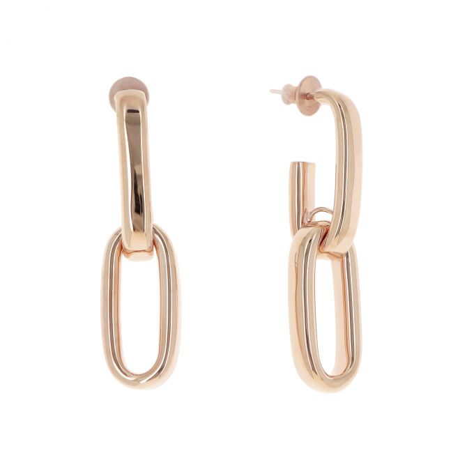 Pesavento Forever Chic Paperclip Link Drop Earrings in Rose Tone