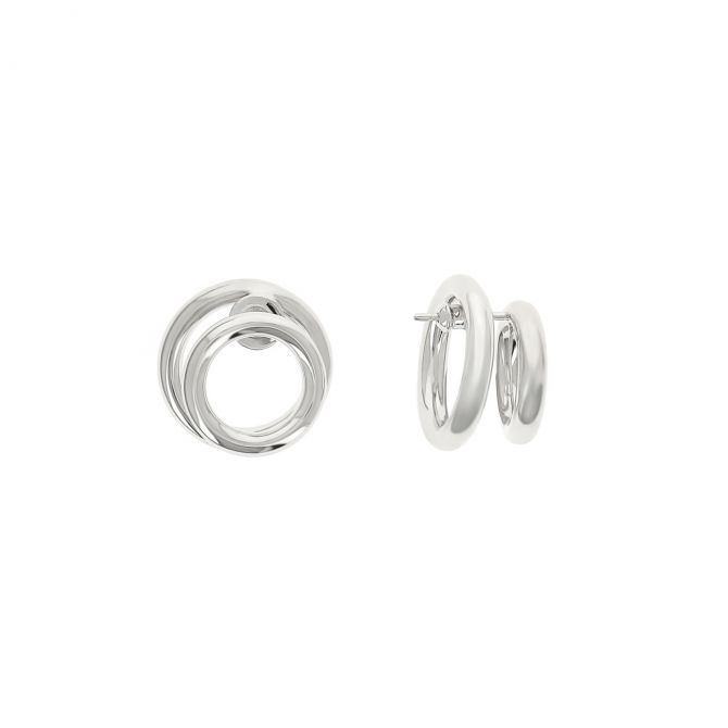 Pesavento Forever Chic Sterling Silver Front Back Double Circle Post Earrings