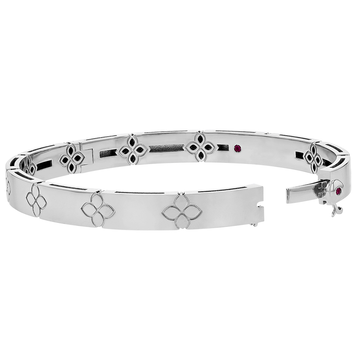 Roberto Coin Love in Verona White Gold Bangle Bracelet Medium Width