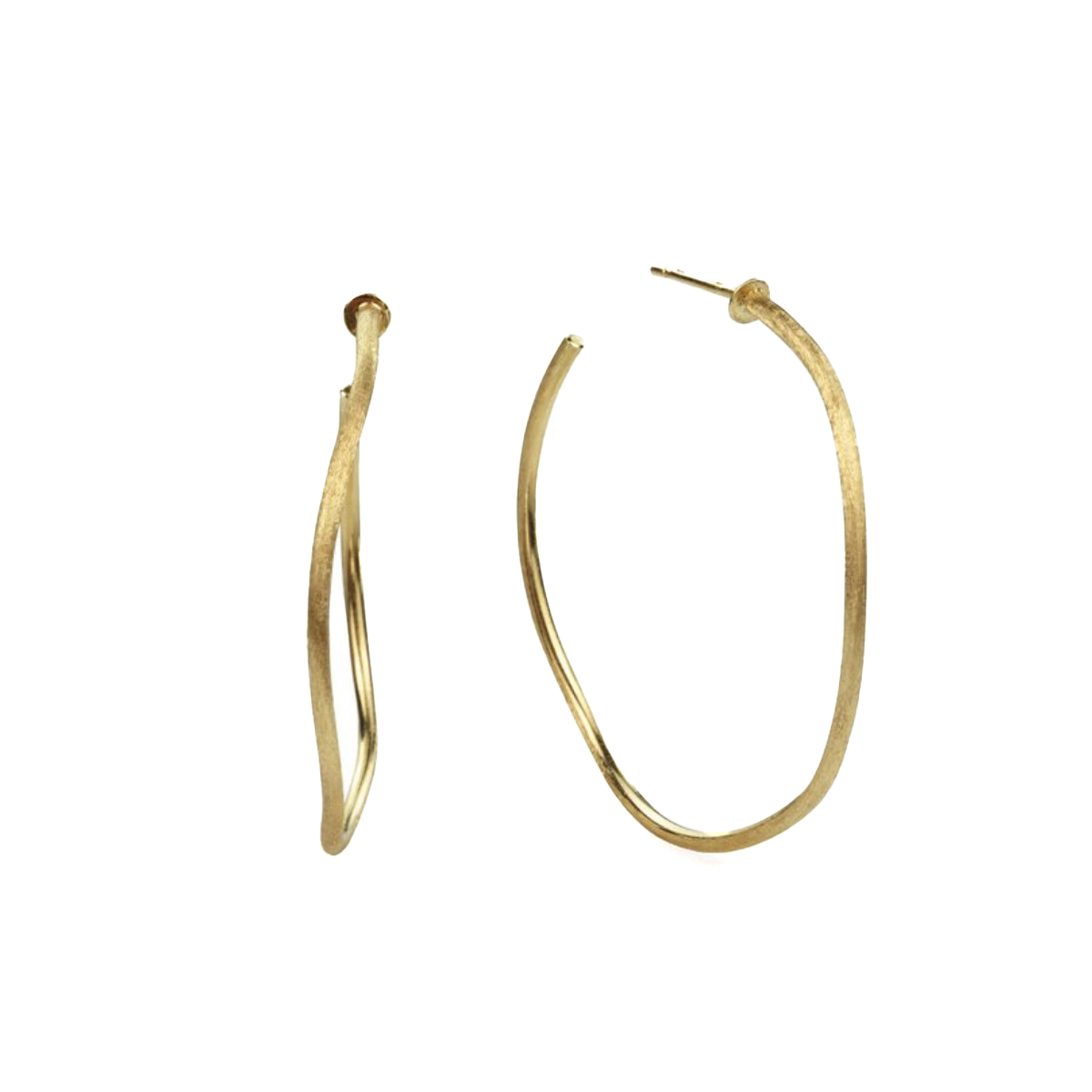 Marco Bicego Jaipur Collection 18k Yellow Gold Medium Narrow Hoop Earrings