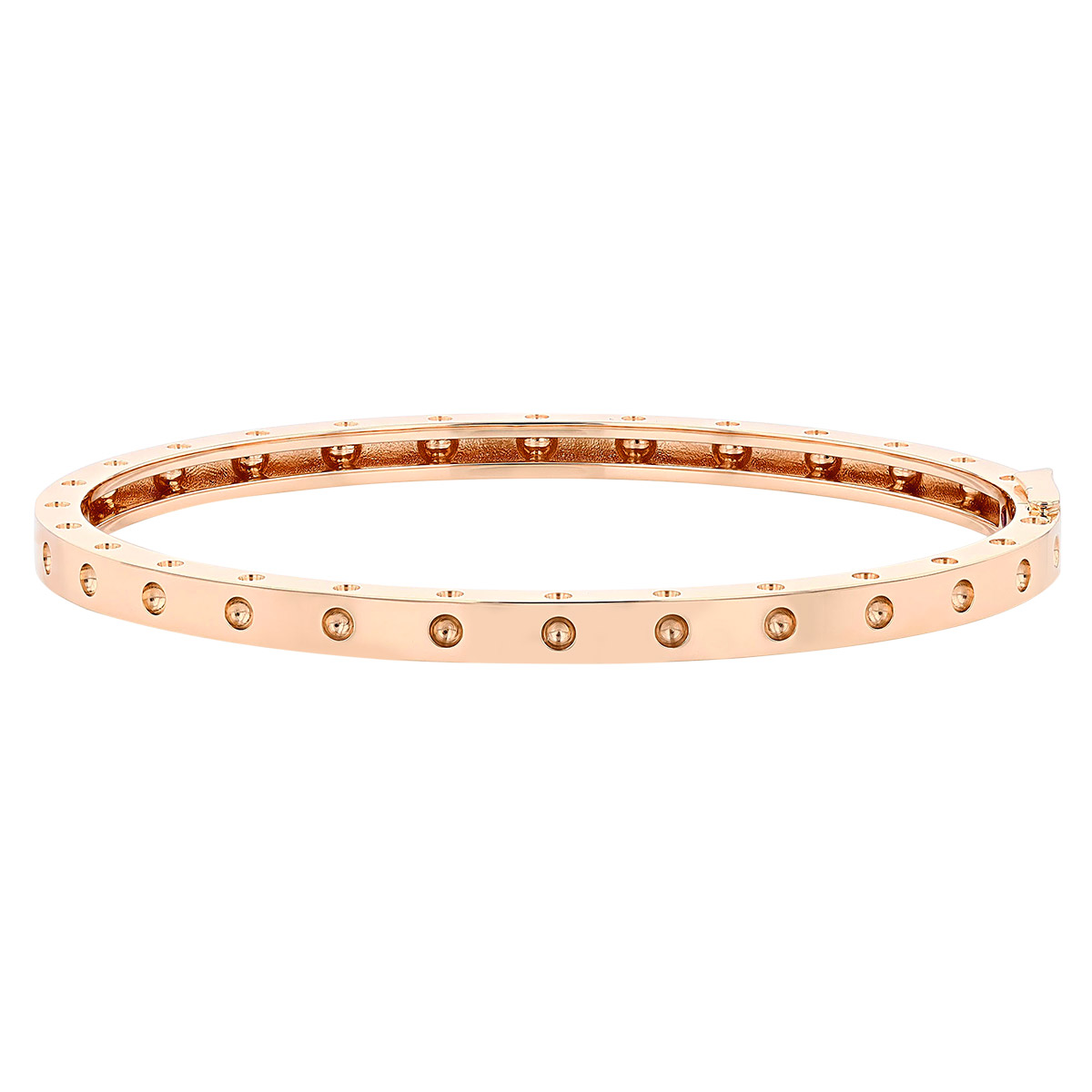 Roberto Coin Symphony Pois Moi Rose Gold Oval Bangle Bracelet