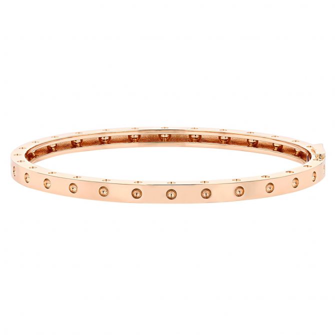 Roberto Coin Symphony Pois Moi Rose Gold Oval Bangle Bracelet