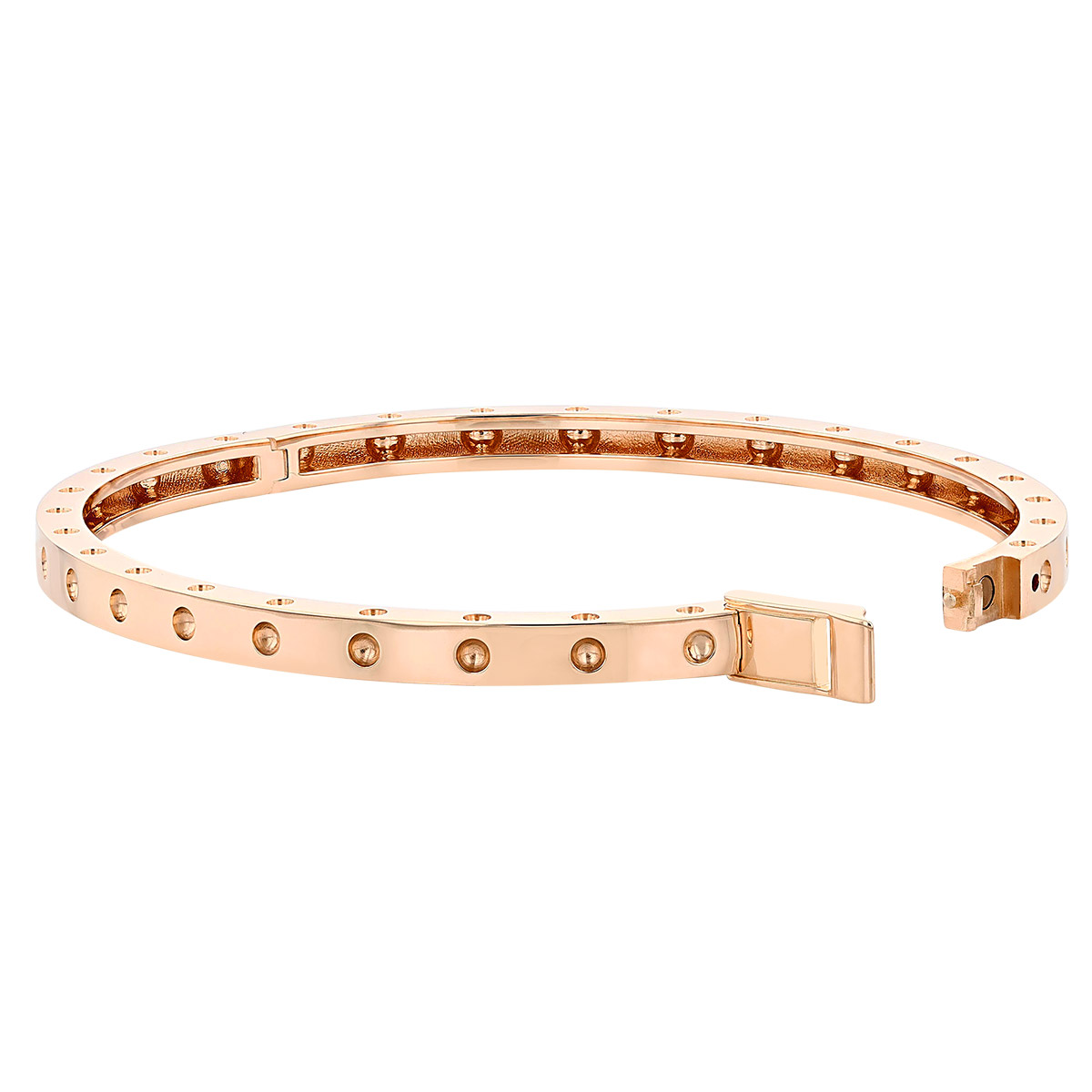 Roberto Coin Symphony Pois Moi Rose Gold Oval Bangle Bracelet