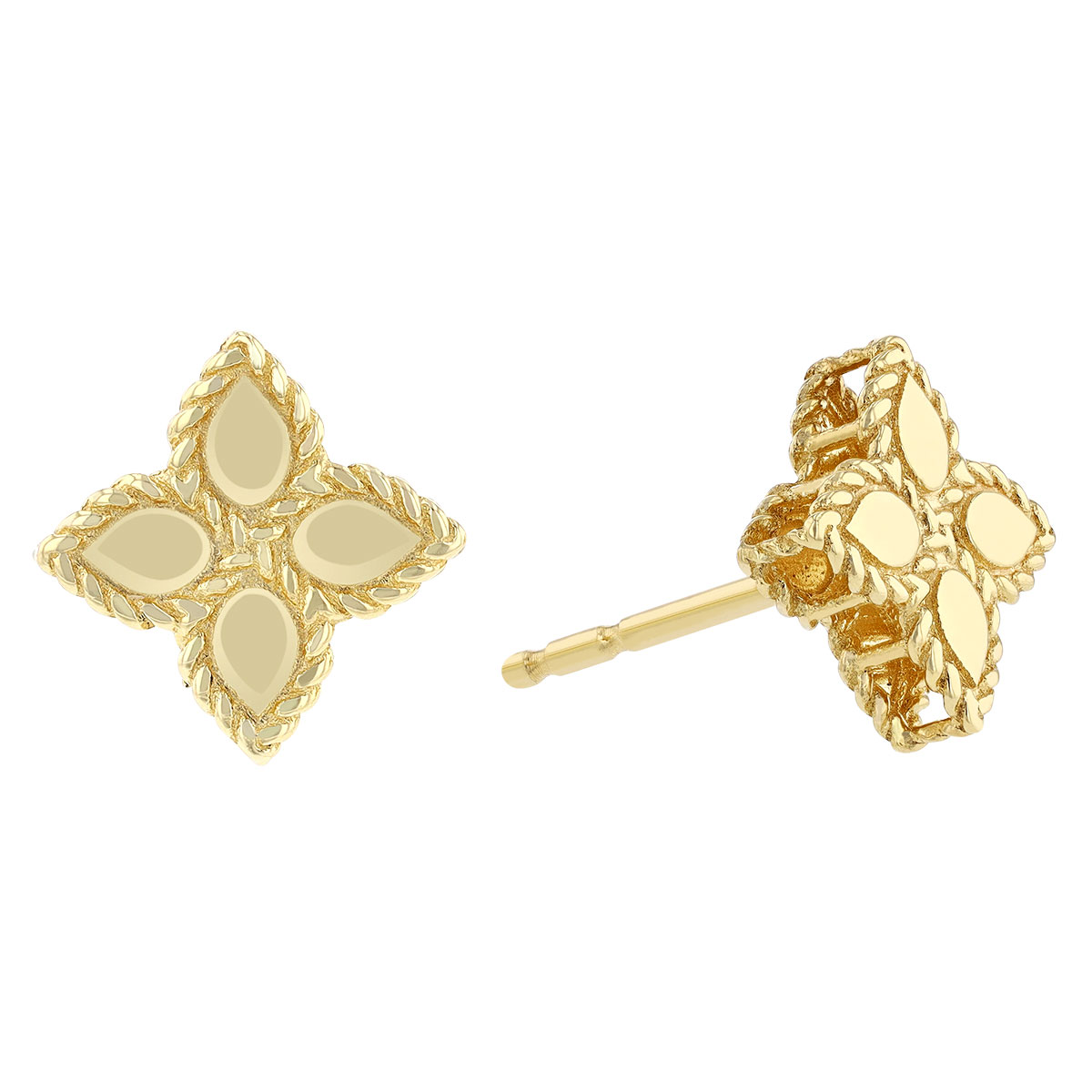 Roberto Coin Princess Flower Yellow Gold Small Stud Earrings