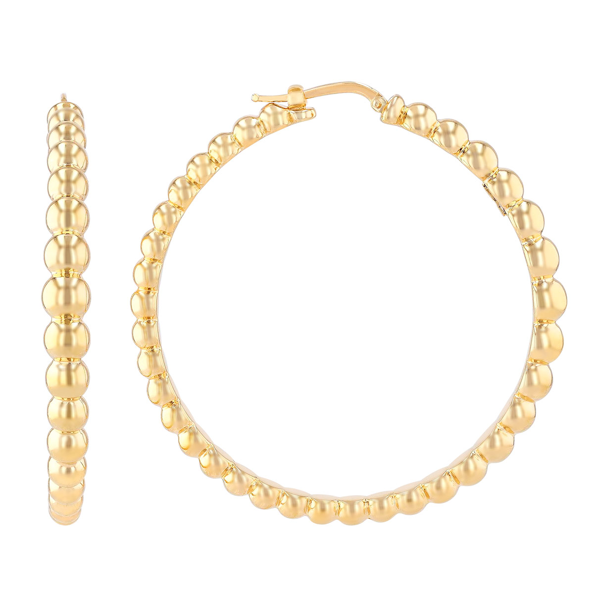Roberto Coin Oro Classic 18K Gold Beaded Extra Large Hoop Earrings