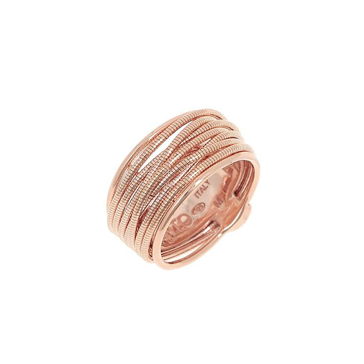 Pesavento Rose Tone Sterling Silver 8 Strand DNA Spring Ring