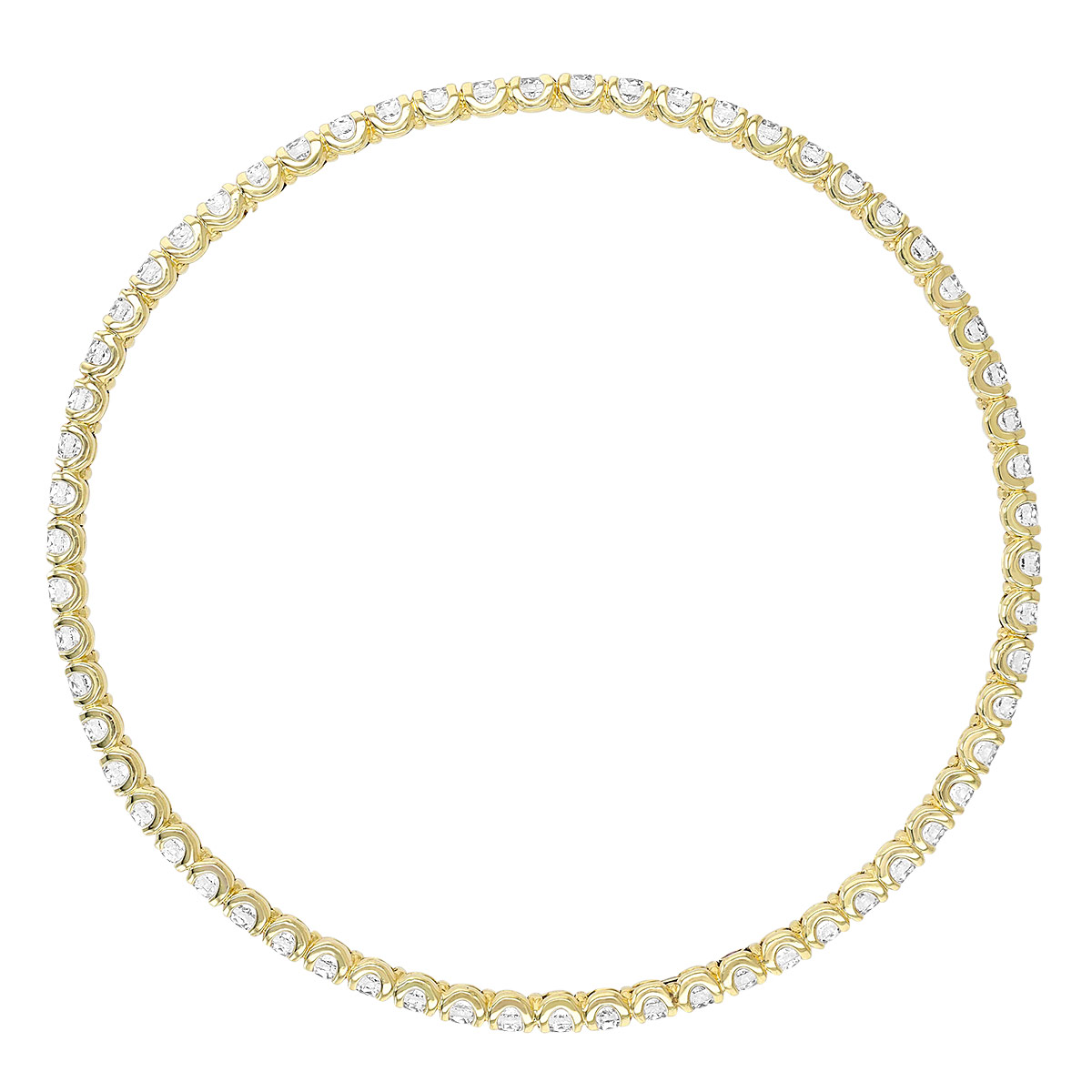 Roberto Coin Diamond Eternity Bangle Bracelet in Yellow Gold