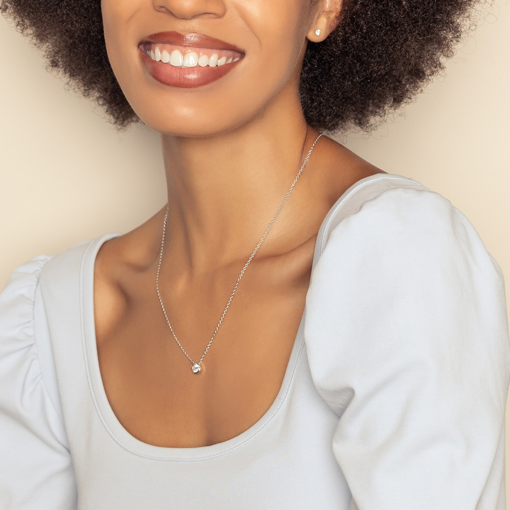 Borsheims Signature Round Diamond Single Station Necklace in White Gold, 0.70 ct