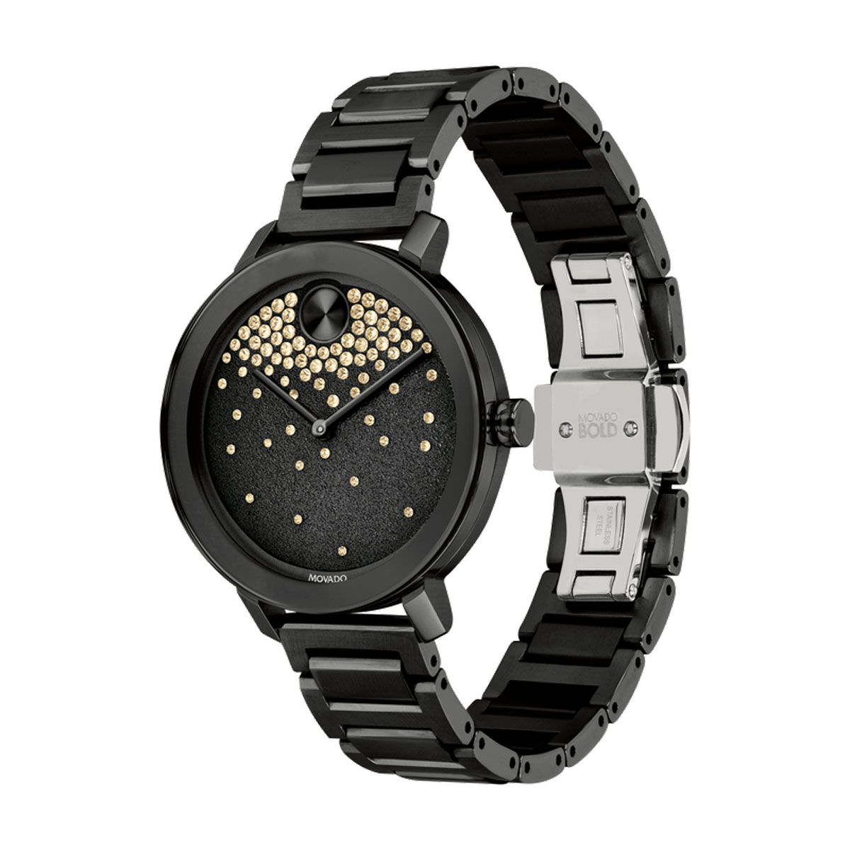 Movado BOLD Evolution 34mm Women's Watch, Black Museum with Flat Dot Dial