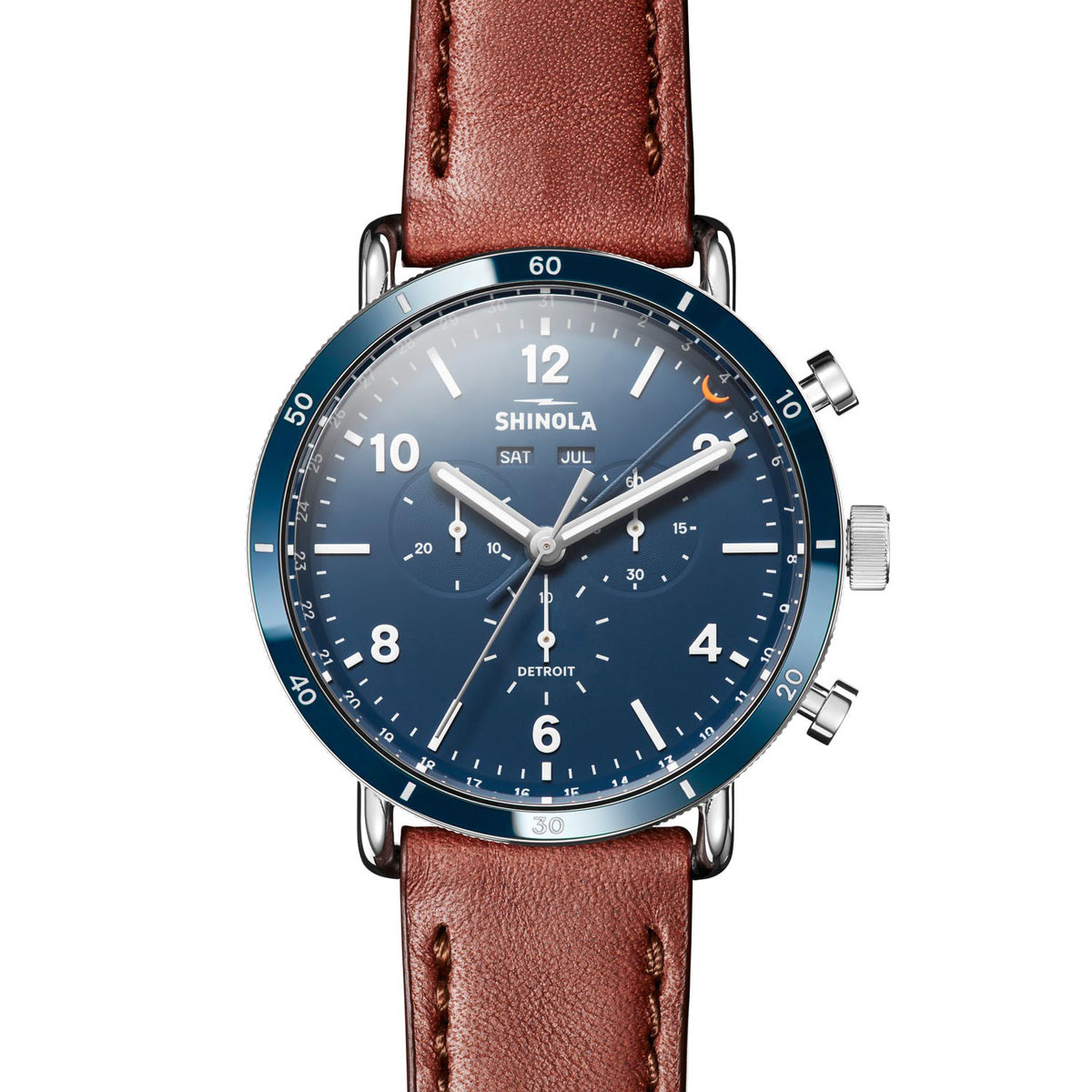 Shinola Canfield Sport 45mm Watch, Navy Blue and Silver Dial