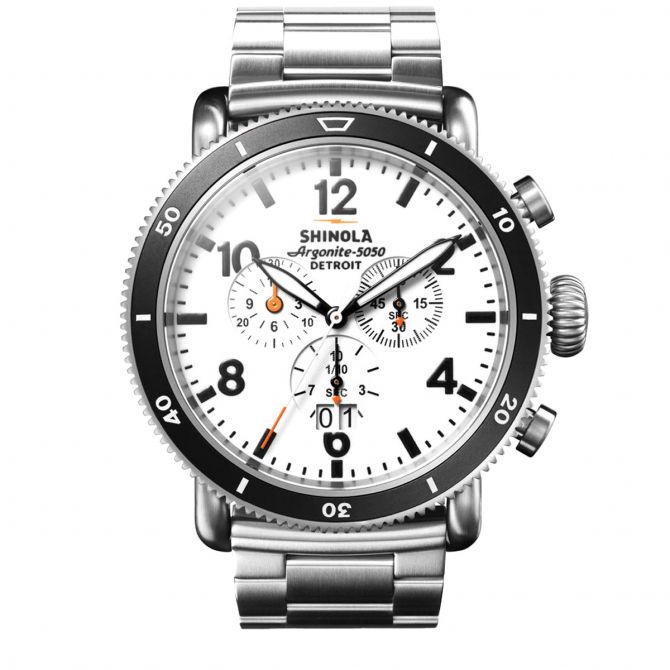 Shinola The Runwell Sport Chrono Men's Watch, Black and White Dial