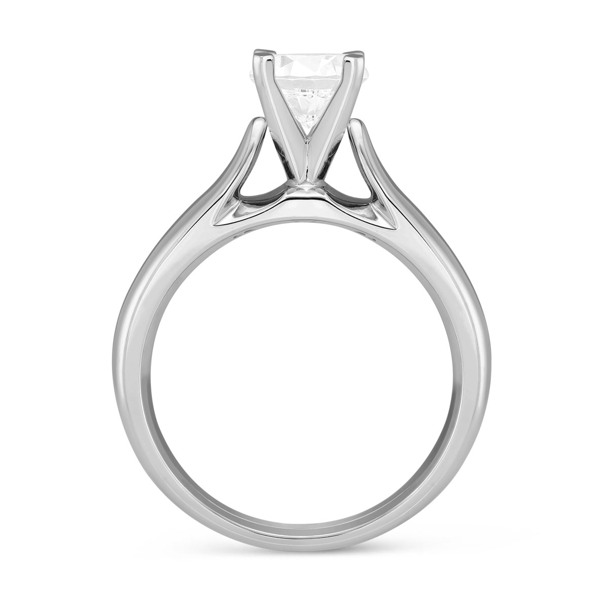 Platinum Cathedral Solitaire Engagement Ring Setting