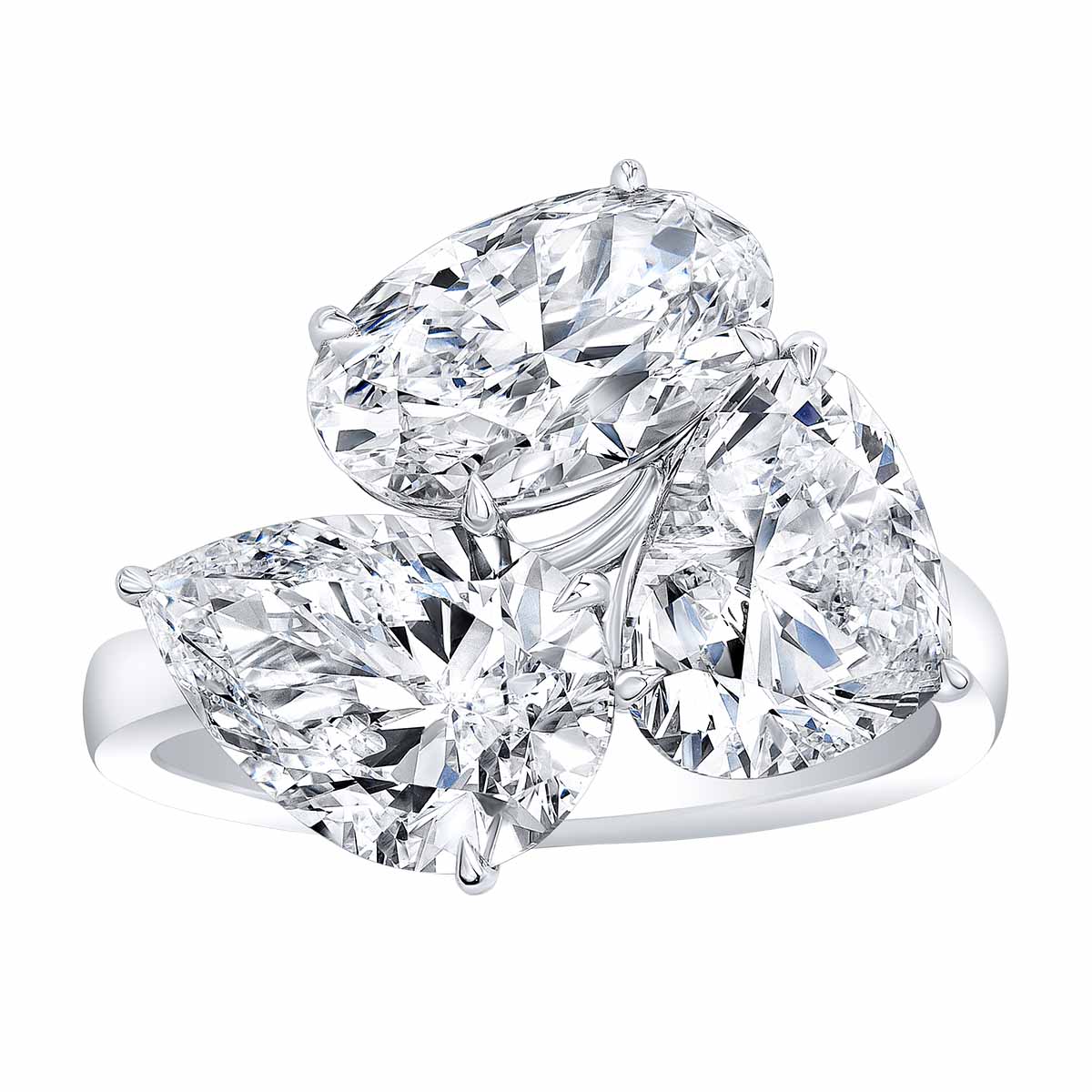Rahaminov Triple Threat Diamond Ring in Platinum