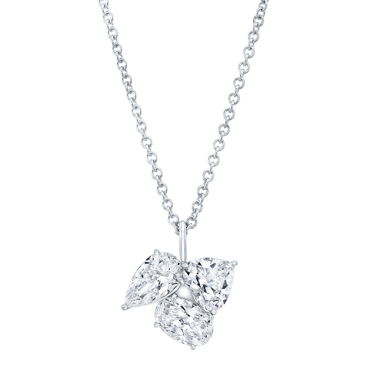 Rahaminov Triple Threat Diamond Pendant in White Gold, 18