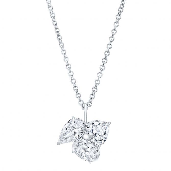 Rahaminov Triple Threat Diamond Pendant in White Gold, 18"
