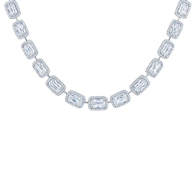 Kwiat Ashoka Diamond Halo Necklace in Platinum