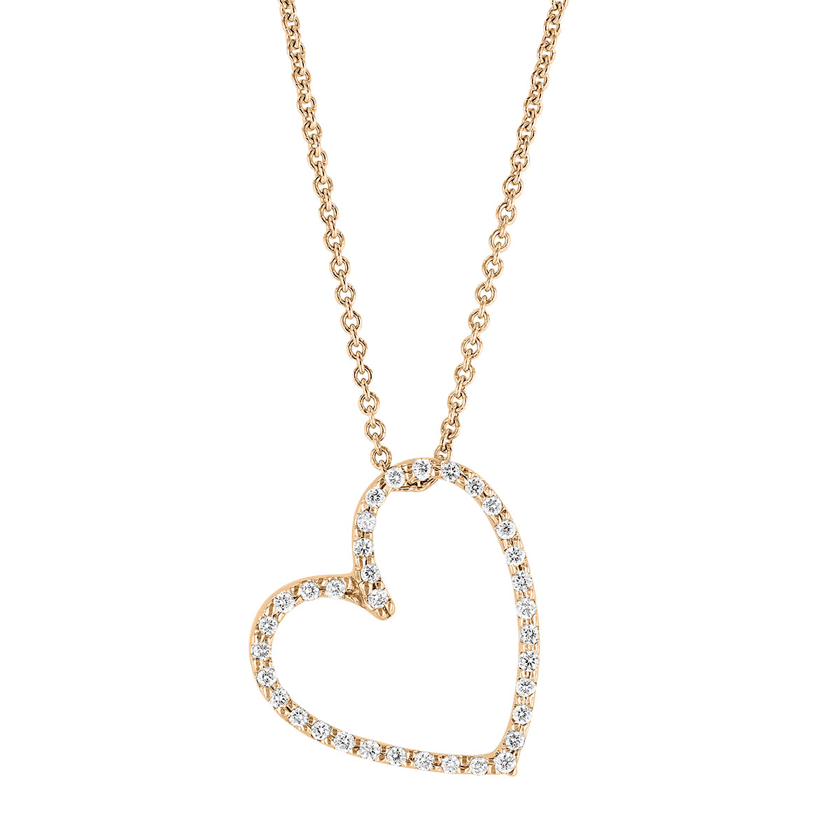 Diamond Heart Necklace in Rose Gold | Borsheims