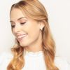Pave Diamond Huggie Earrings in White & Yellow Gold, 0.96 cttw