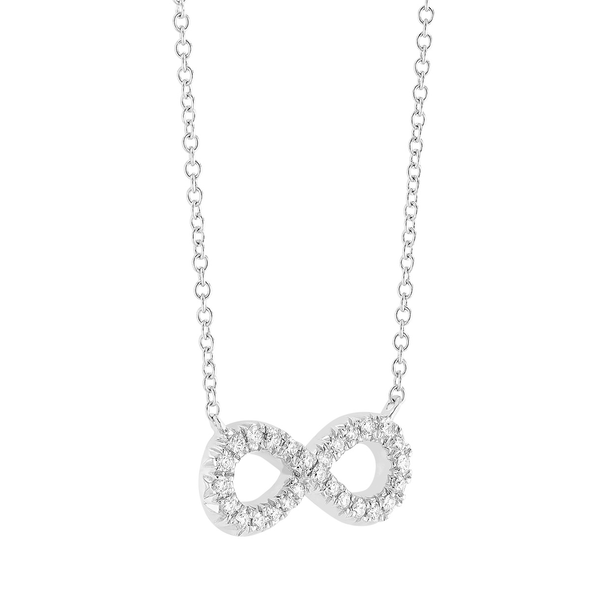 Diamond Infinity Necklace in White Gold