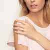 Yellow Gold Satin Ring with Diamond Starburst Pattern