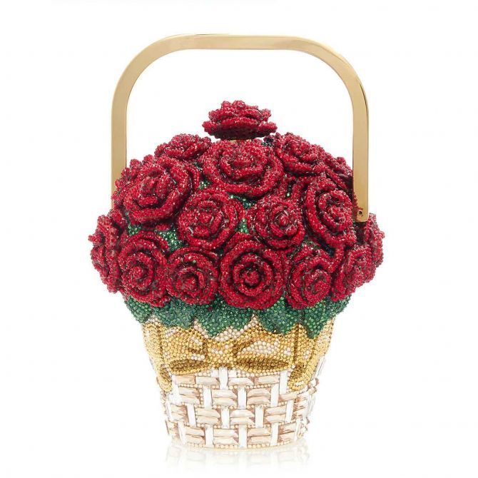 Judith Leiber Basket of Roses Top Handle Clutch | M31996