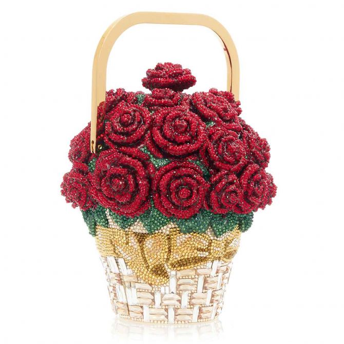 Judith Leiber Basket of Roses Top Handle Clutch