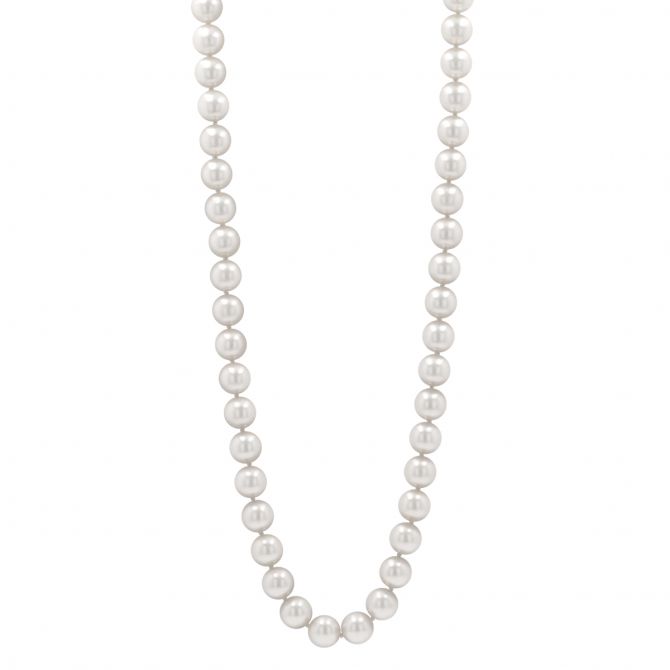 TARA Pearls Akoya Cultured Pearl Strand, 8x8.5mm in White Gold, 18"
